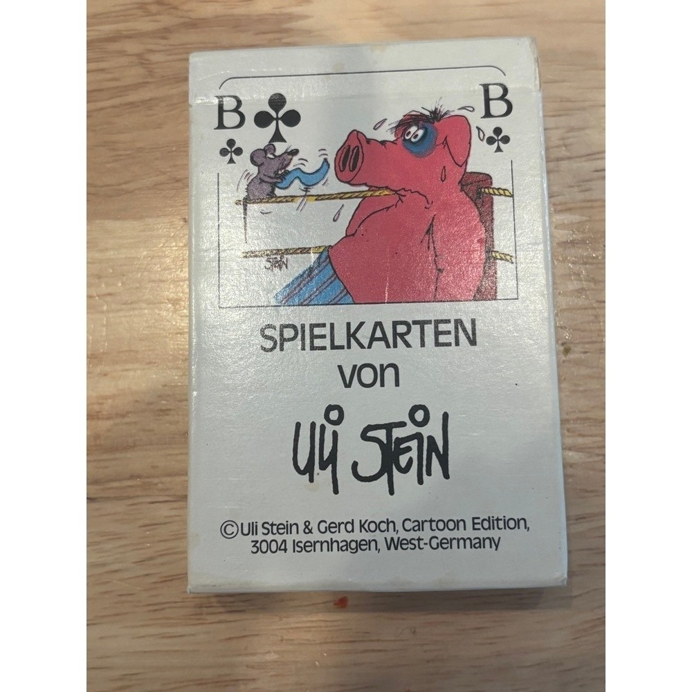 Vtg Playing Cards Deck West Germany Uli Stein Cartoon Pig Mouse Dog Art